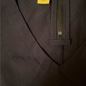 Lole Black Perforated Active Top with Yellow Tag